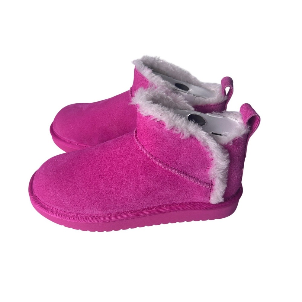 Koolaburra by UGG K Koola Ultra Mini Fuchsia Pink Suede Boots Sz 3 Kids NEW - Picture 3 of 11